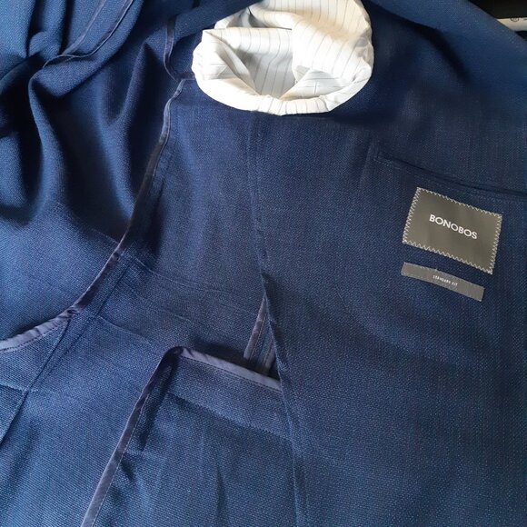BONOBOS Lanificio comero Flexa 42R Unstructured Mid Tone Blue Men's Sport Jacket - Picture 6 of 15
